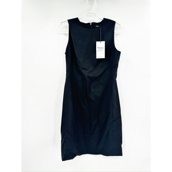 Theory Black Sleeveless Fitted Good Wool Dress Size 4 NWT - Picture 3 of 7